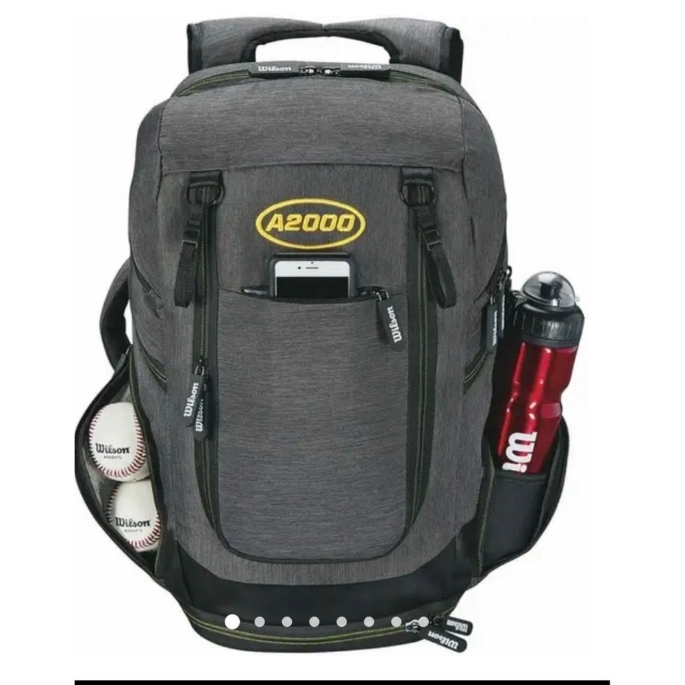 Wilson A2000 Baseball Equipment Backpack Gray Bat Bag Mens Bat Pack One Size